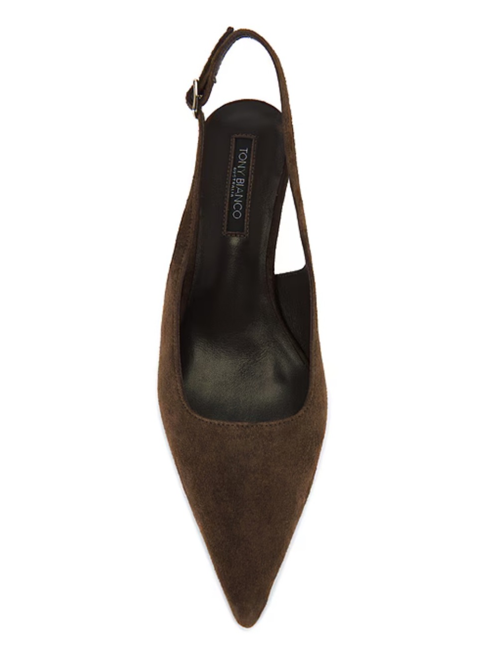 Tony Bianco Crush Slingbacks Pumps Espresso Suede Brown Shoes Revolve 7.5 - Picture 3 of 11